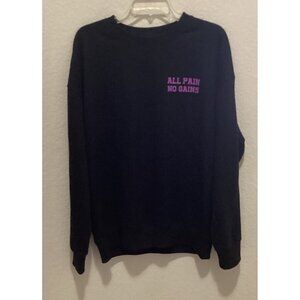 All Pain No Gains Black Skeleton Graphic Sweatshirt Size L